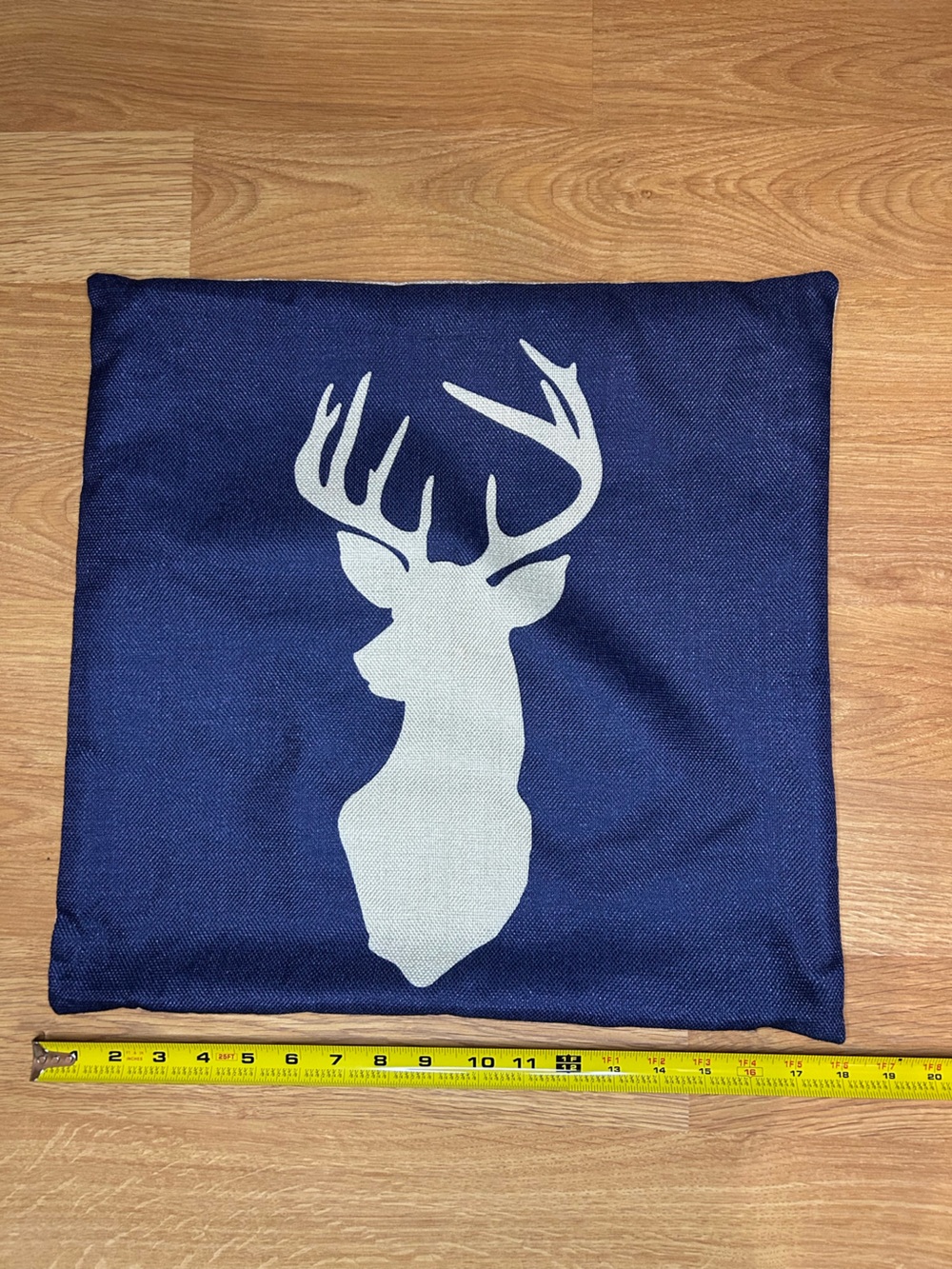 3 Wildlife Silhouette Pillow Covers - Blue & Navy Deer and Bear Set - Picture 4 of 8